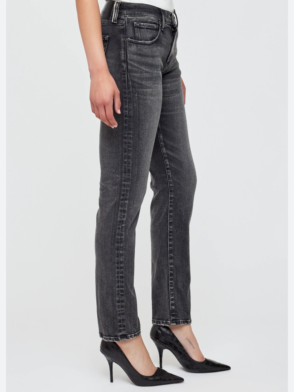 Anthropologie Charcoal Straight-Leg Jeans